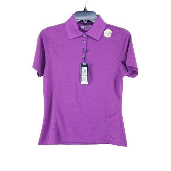 2 Bermuda Sands Golf Polos Women's Size XS Violet Turquoise Wick Away - Picture 2 of 10